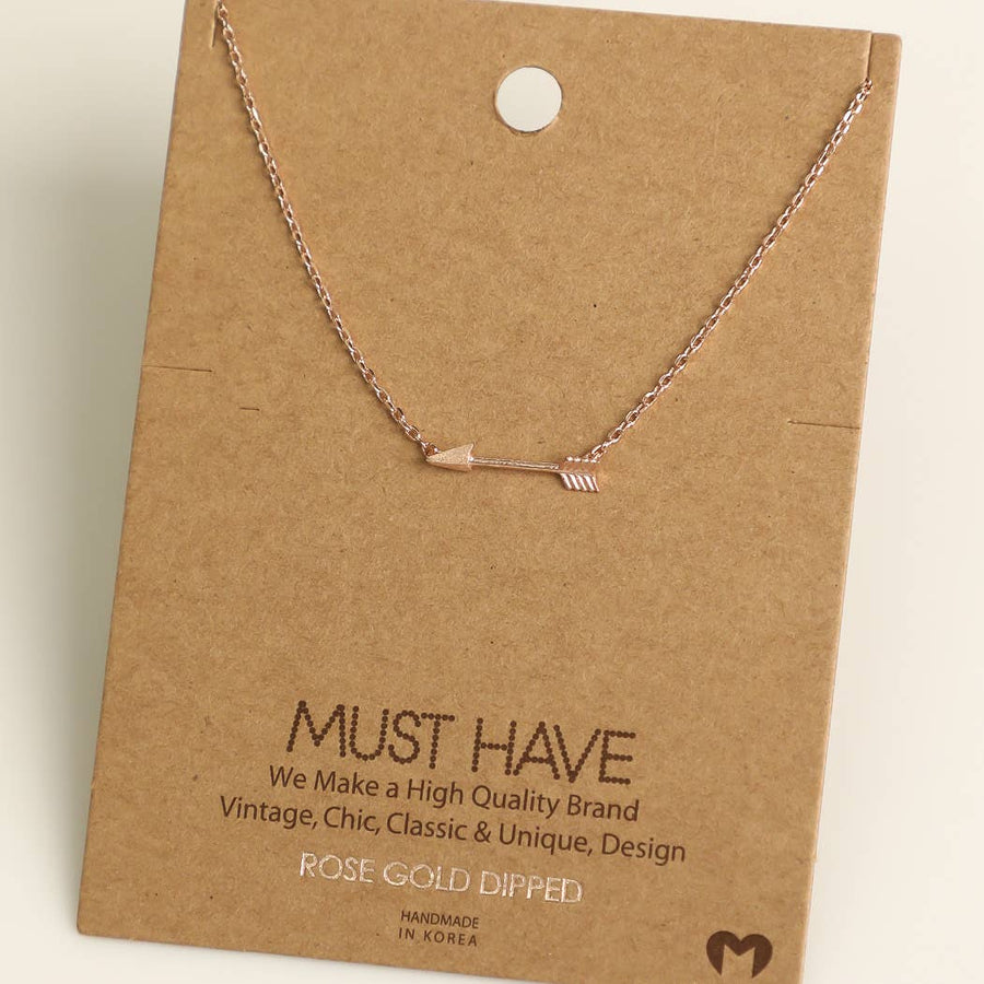 Love Arrow Pendant Necklace: Silver