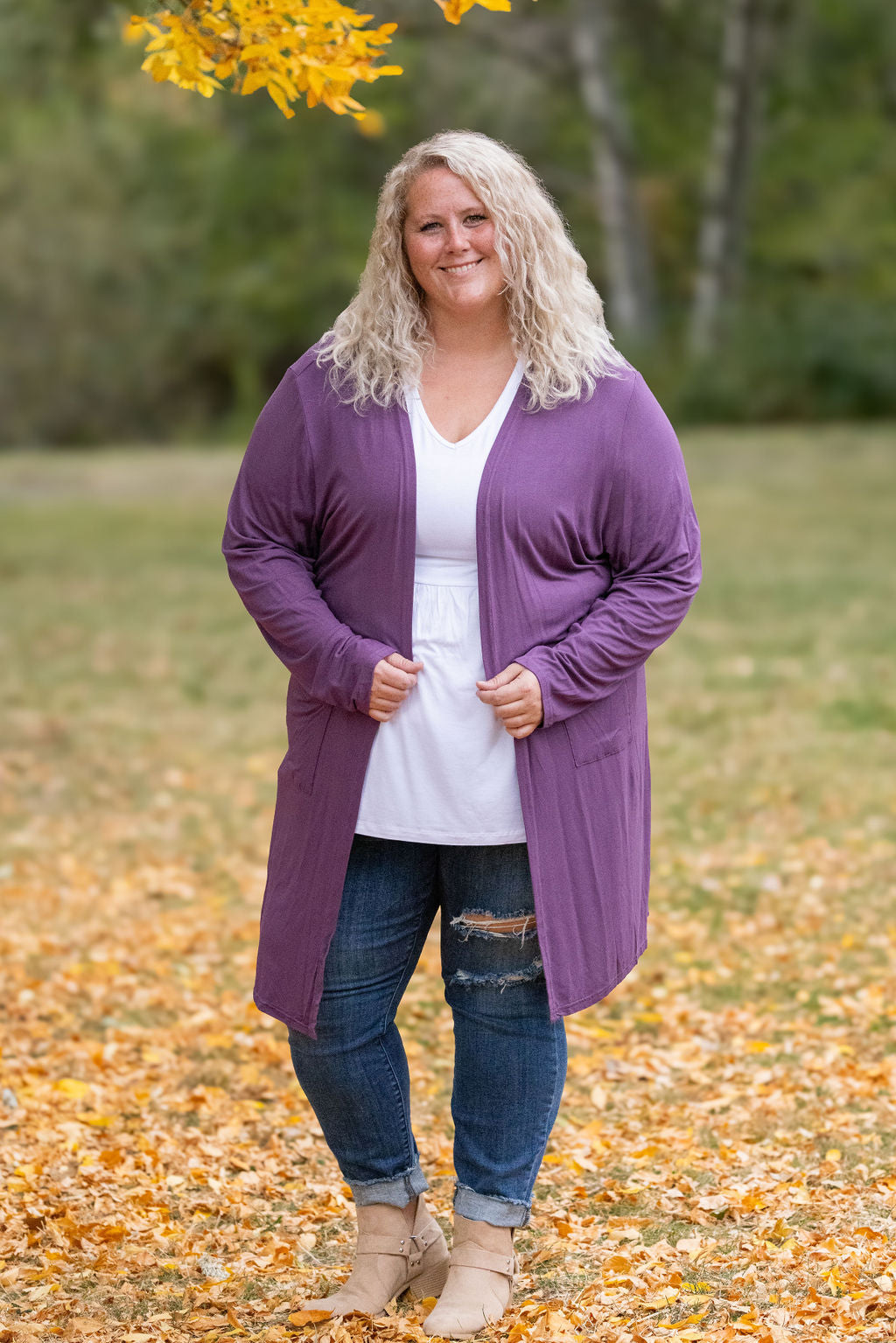 IN STOCK Classic Cardigan - Purple FINAL SALE