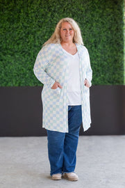 IN STOCK Classic Cardigan - Blue and Mint Checker MM EXCLUSIVE