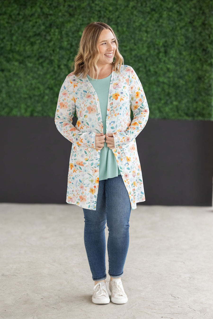 IN STOCK Classic Cardigan - Watercolor Floral