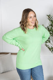 IN STOCK Corrine Ribbed Pullover Top - Lime