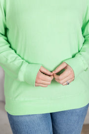 IN STOCK Corrine Ribbed Pullover Top - Lime