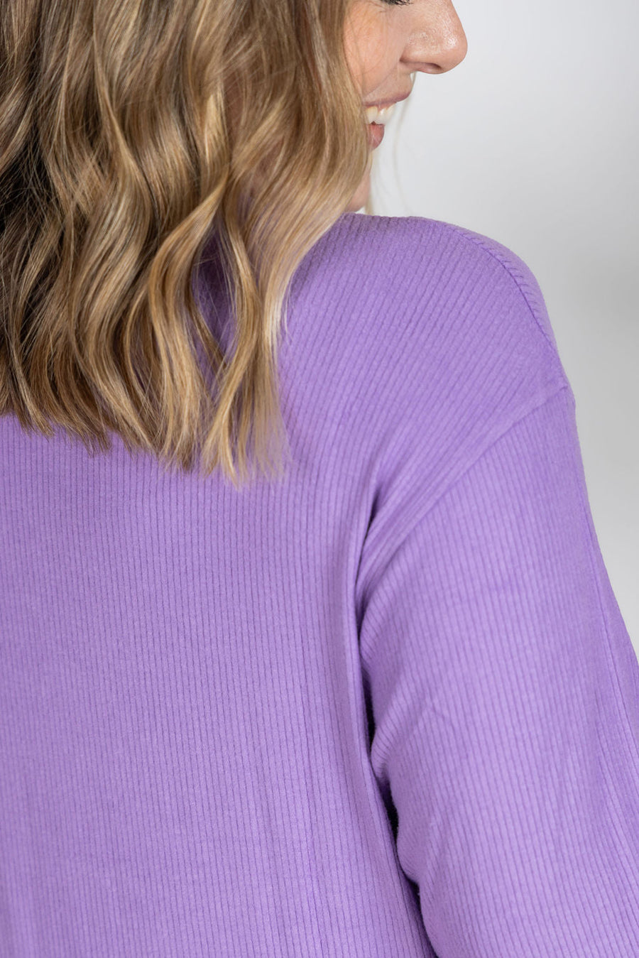 IN STOCK Corrine Ribbed Pullover Top - Purple