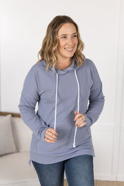 IN STOCK Kacey Ribbed Hoodie - Dusty Blue