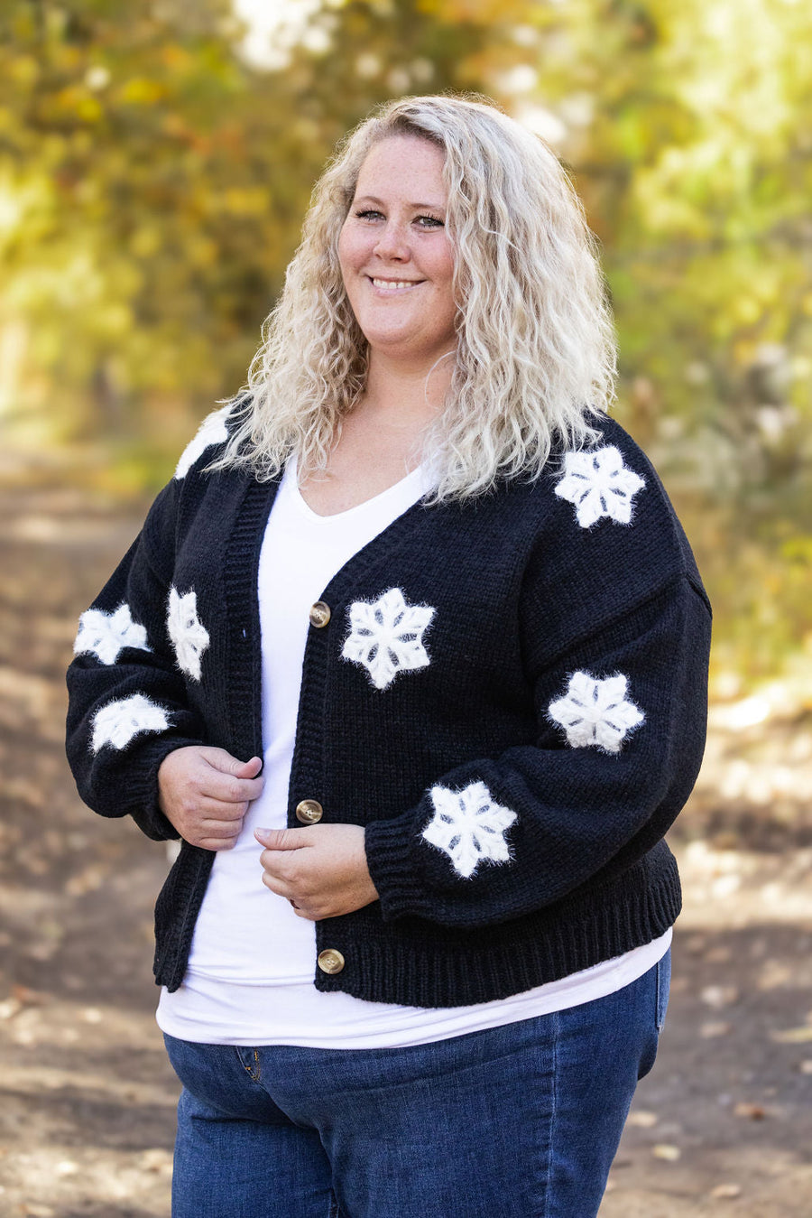 IN STOCK Snowflake Cardigan - Black FINAL SALE