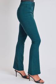 Hyperstretch High-Rise Flares- Blue Steel