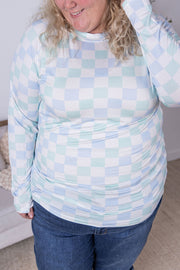 IN STOCK Blair Long Sleeve Top - Blue and Mint Checker MM EXCLUSIVE