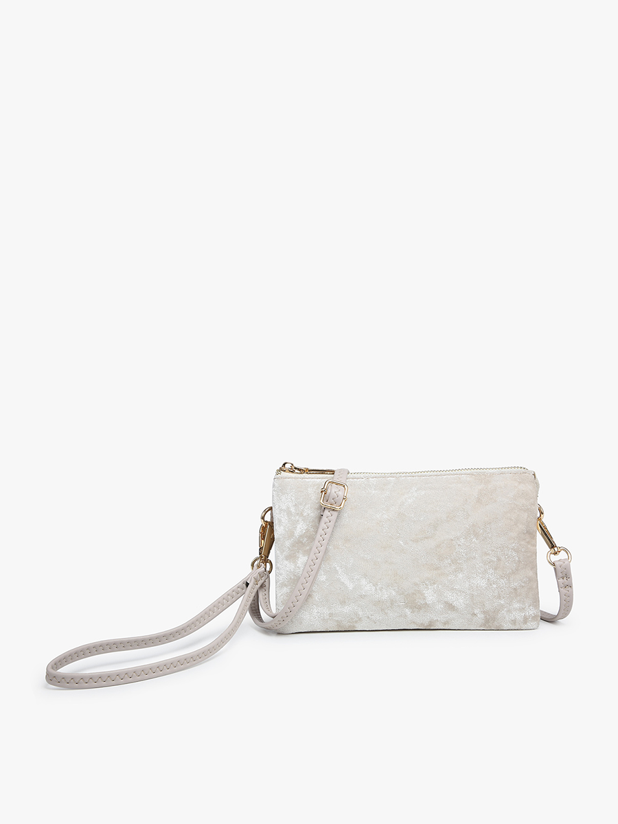 Riley Velvet Crossbody/Wristlet: Green