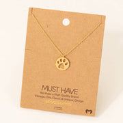 Paw Print Pendant Necklace: Rose Gold