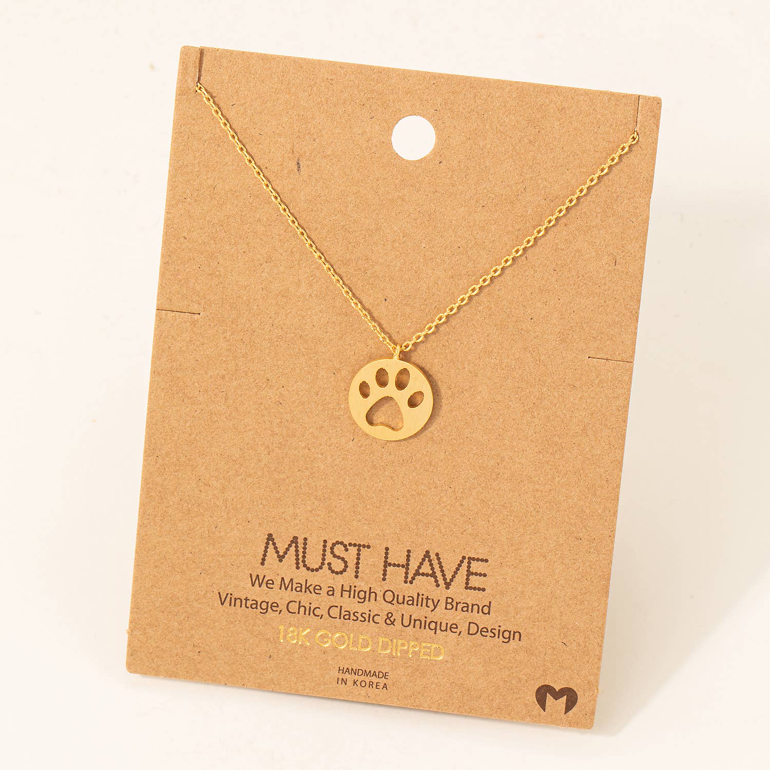 Paw Print Pendant Necklace: Silver