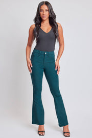 Hyperstretch High-Rise Flares- Blue Steel