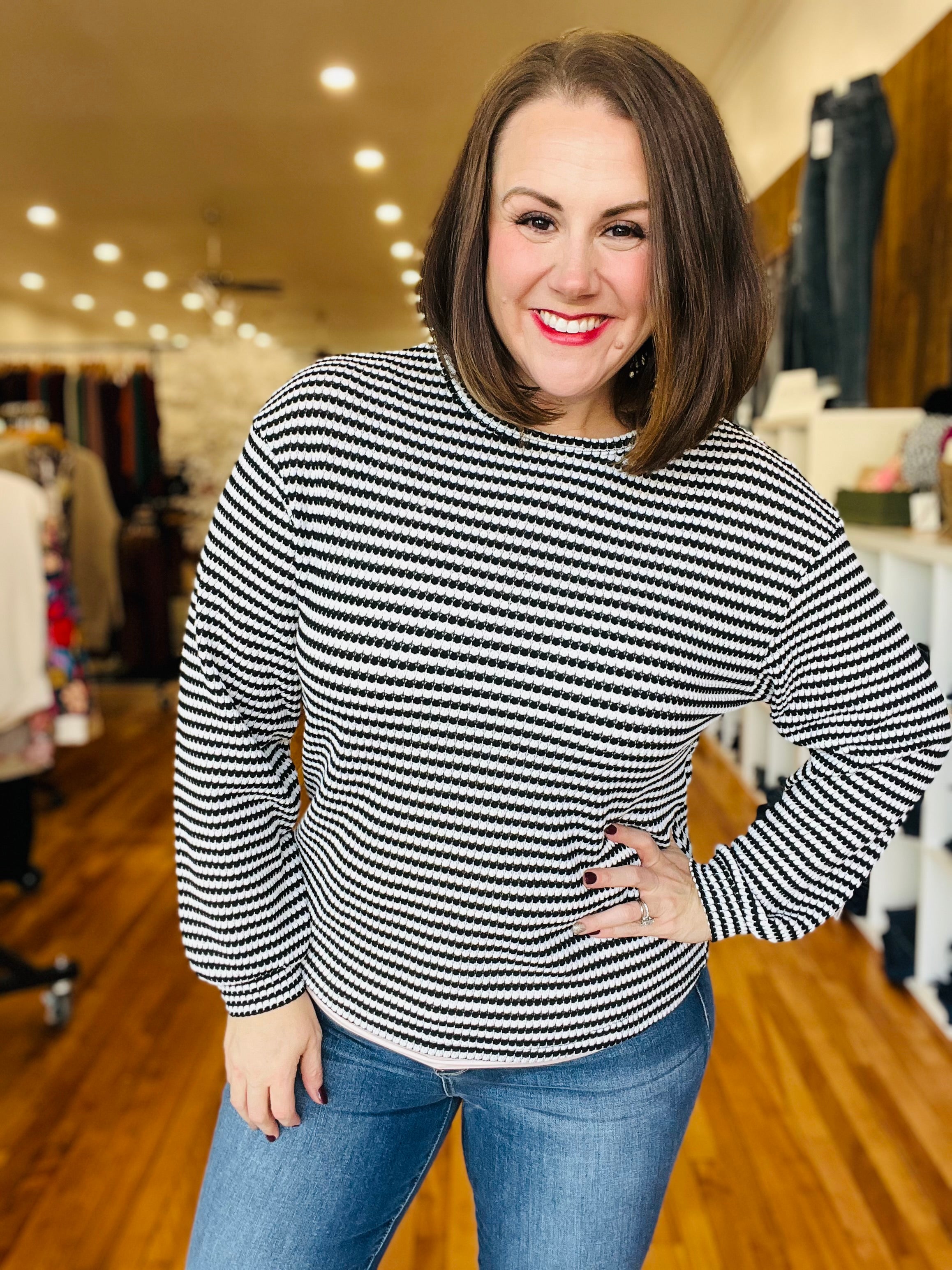 Striped Sweater- Black & White