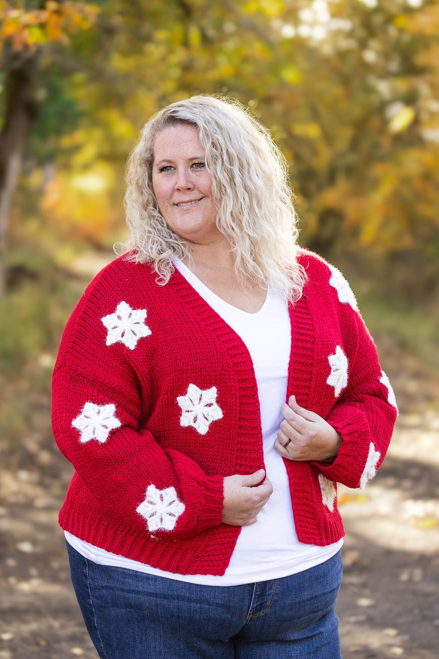 IN STOCK Snowflake Cardigan - Red FINAL SALE