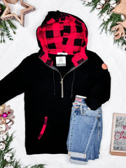 IN STOCK Avery Accent HalfZip Hoodie - Buffalo Plaid FINAL SALE