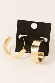 Gold Dipped 1.25 Inch Flat Hoop Earrings: GOLD