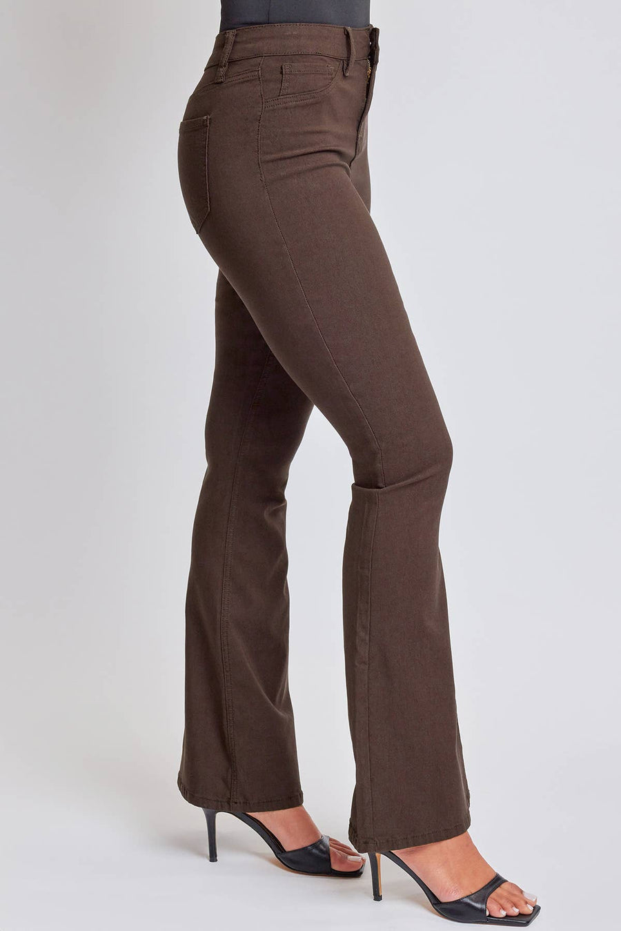 Hyperstretch High-Rise Flares- Cocoa