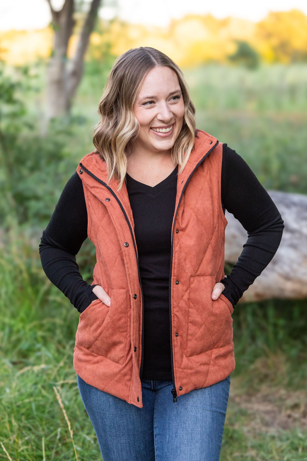 IN STOCK Corduroy Vest - Pumpkin FINAL SALE