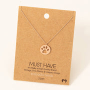 Paw Print Pendant Necklace: Rose Gold