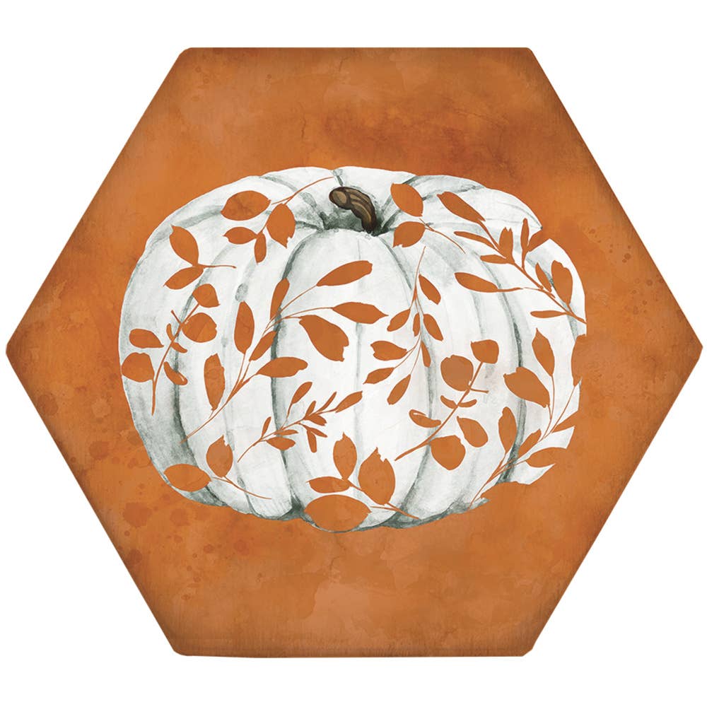 Orange Leaf Pumpkin Coasters