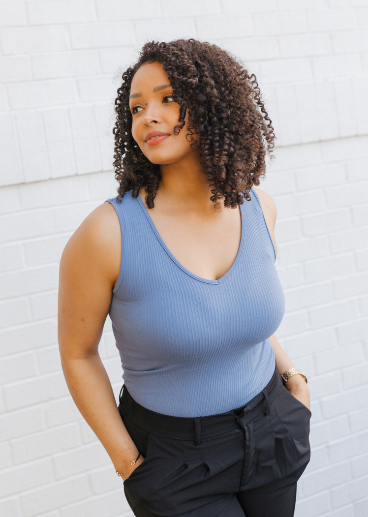 Ribbed Reversible Tank- Curvy Fit