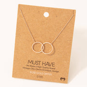 Metallic Dual Circle Pendant Necklace: Gold