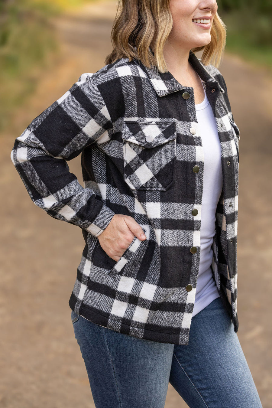 IN STOCK Norah Plaid Shacket - Classic Black and White | Women's Shacket