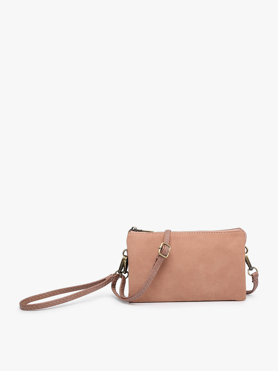 Riley Suede Crossbody/Wristlet: Navy