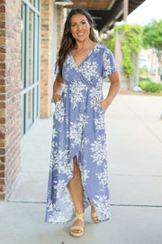 IN STOCK Harley High-Lo Dress - Periwinkle Floral FINAL SALE