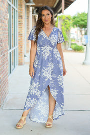 IN STOCK Harley High-Lo Dress - Periwinkle Floral FINAL SALE