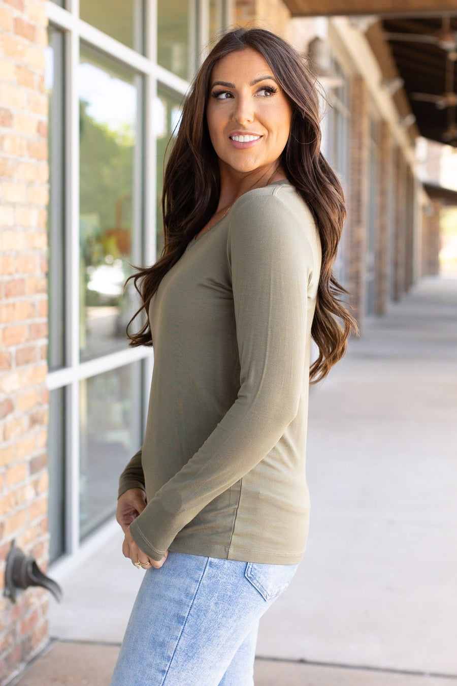 IN STOCK Larissa Long Sleeve - Olive FINAL SALE