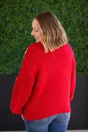 IN STOCK Snowflake Cardigan - Red FINAL SALE