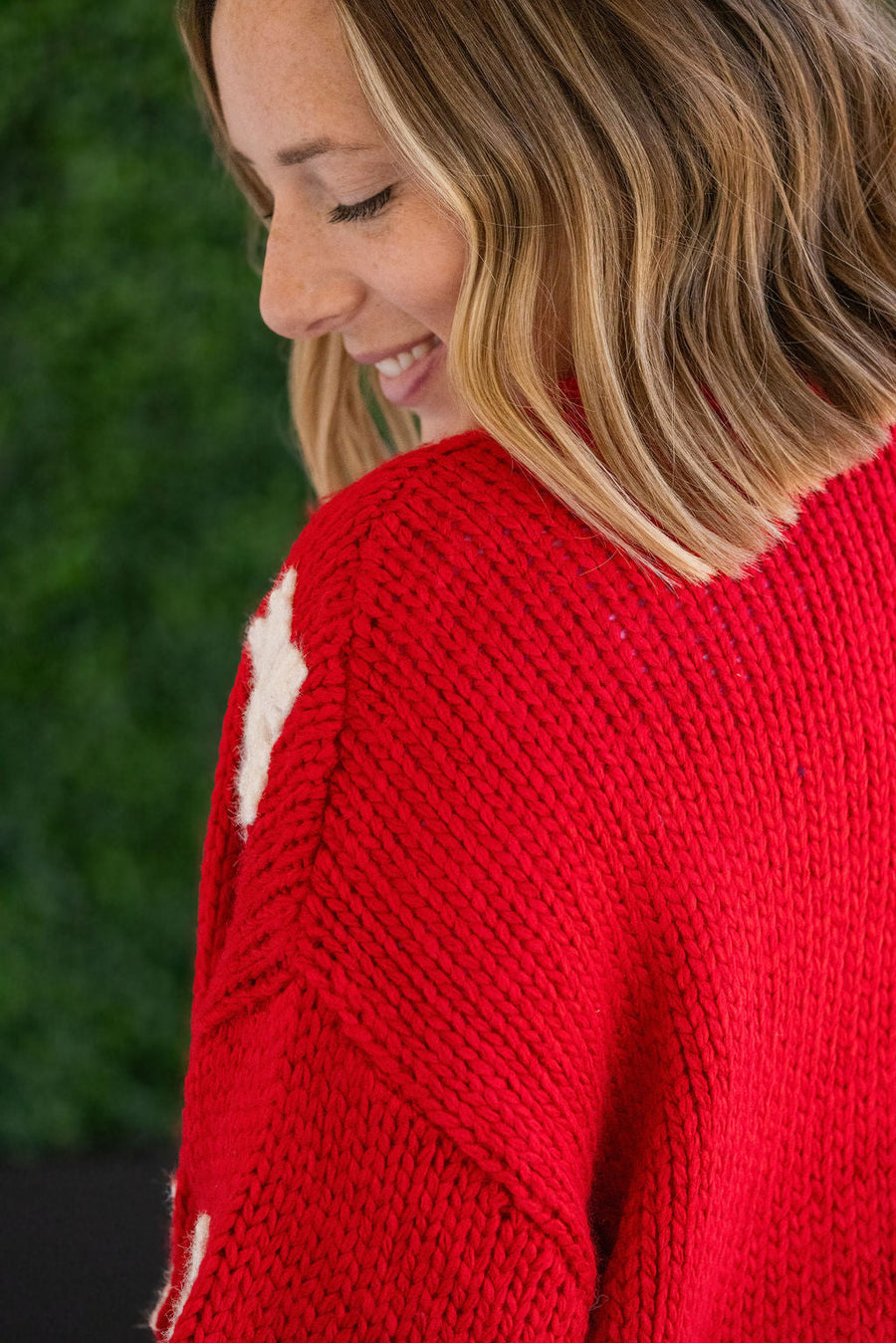 IN STOCK Snowflake Cardigan - Red FINAL SALE