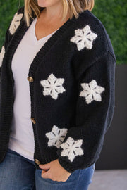 IN STOCK Snowflake Cardigan - Black FINAL SALE