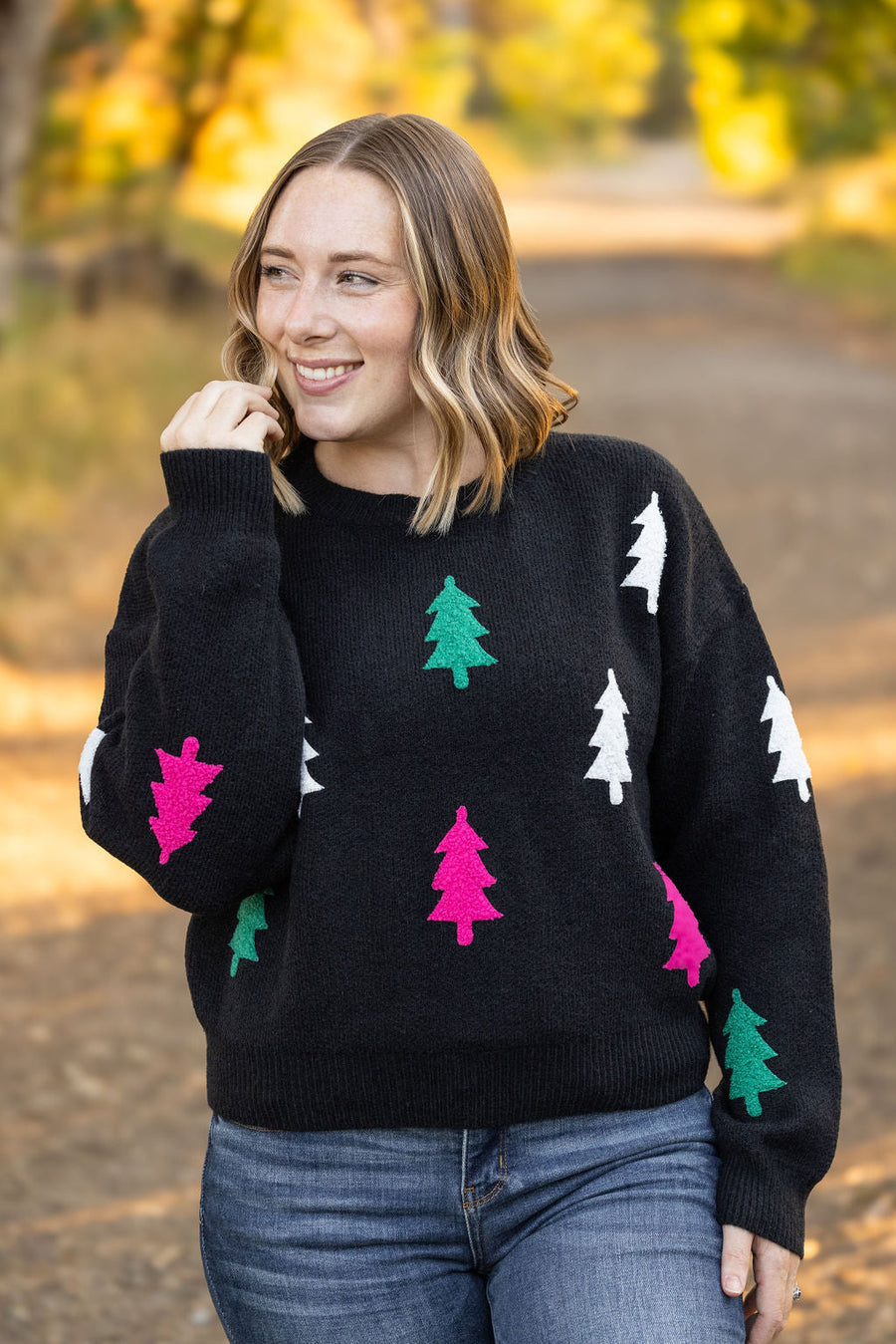 IN STOCK Festive Bright Trees Sweater