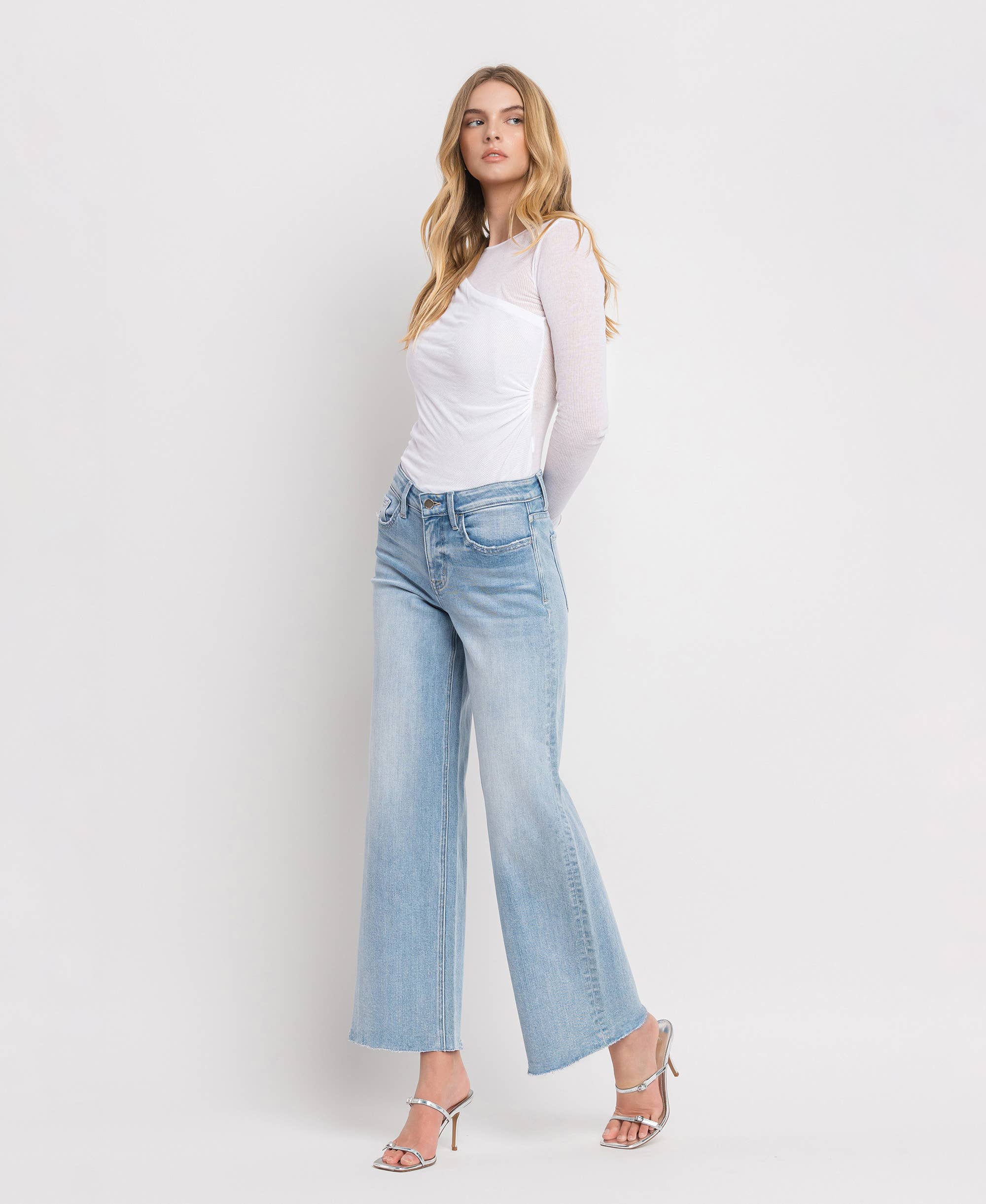 Olivia- Wide Leg High Rise Summer Wash