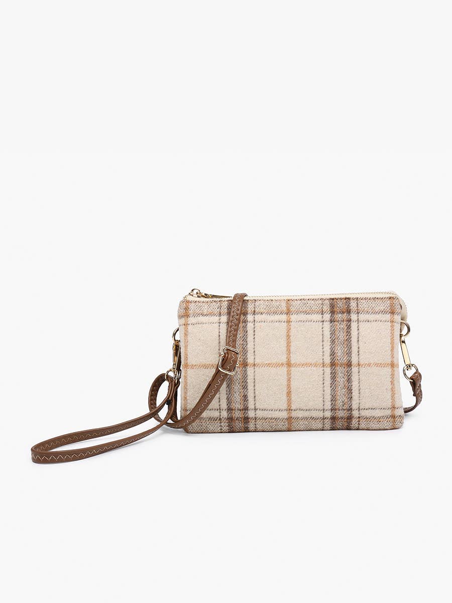 Riley Plaid Crossbody/Wristlet: Green