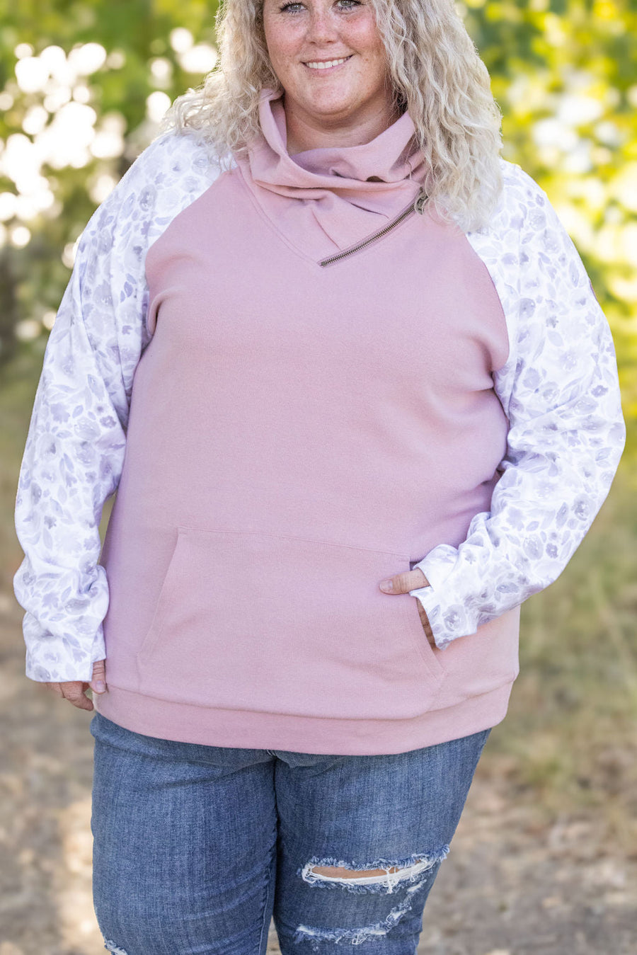 IN STOCK Zoey ZipCowl - Pink and Blush Floral