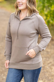 IN STOCK Scuba HalfZip Hoodie - Mocha