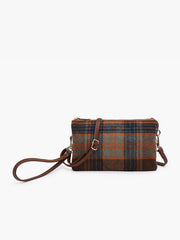 Riley Plaid Crossbody/Wristlet: Green