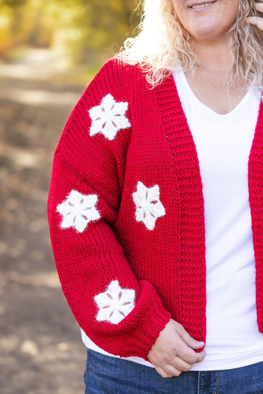 IN STOCK Snowflake Cardigan - Red FINAL SALE