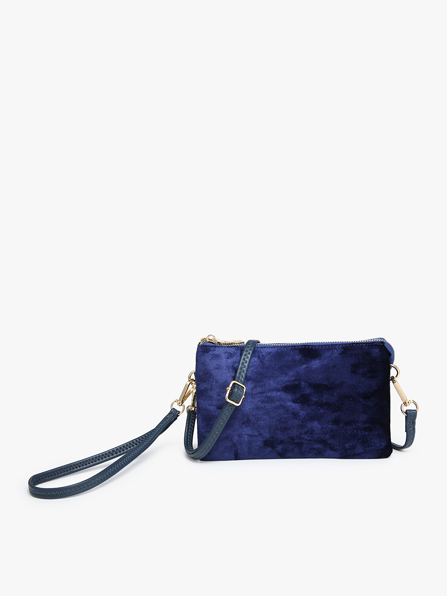 Riley Velvet Crossbody/Wristlet: Green