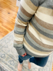 Gray Stripe Color Block Sweater