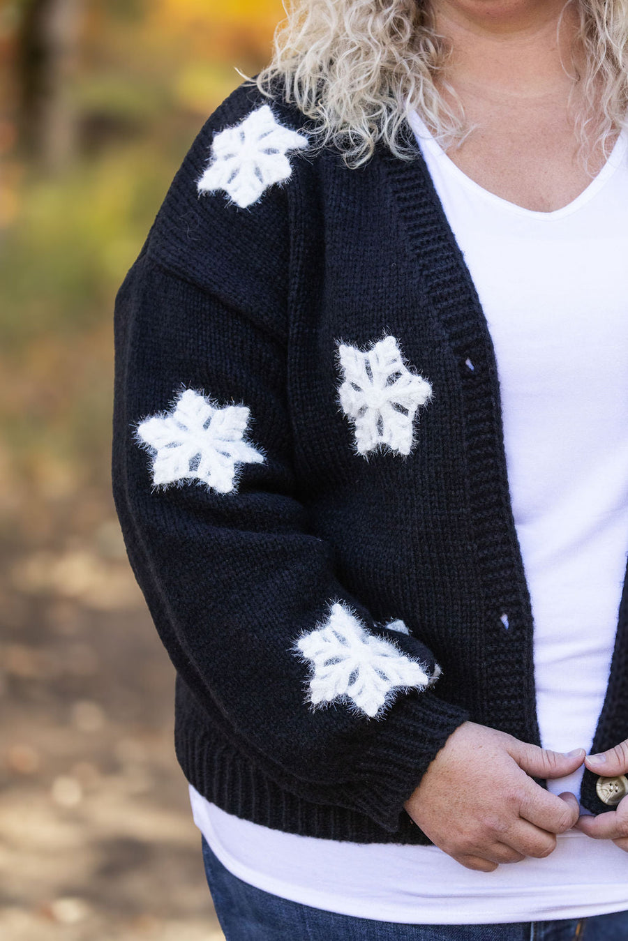 IN STOCK Snowflake Cardigan - Black FINAL SALE