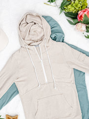 IN STOCK Pixie Pocket Halfzip Hoodie - Oatmeal