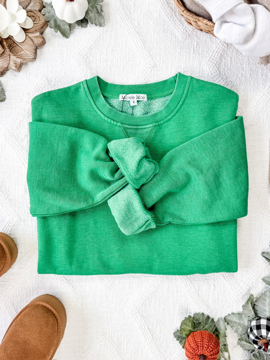 IN STOCK Vintage Wash Pocket Pullover - Green