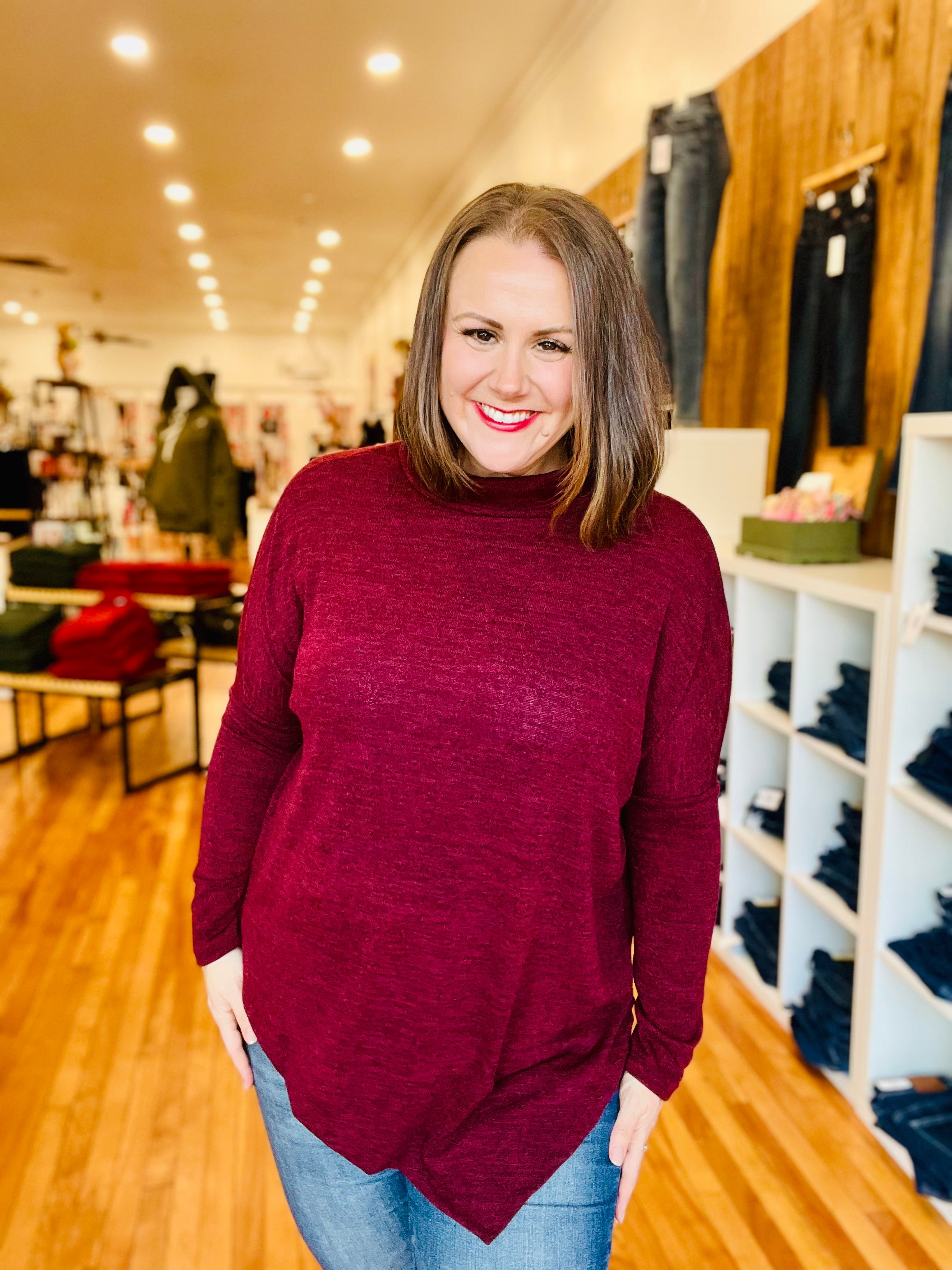 Turtleneck Tunic- Burgundy