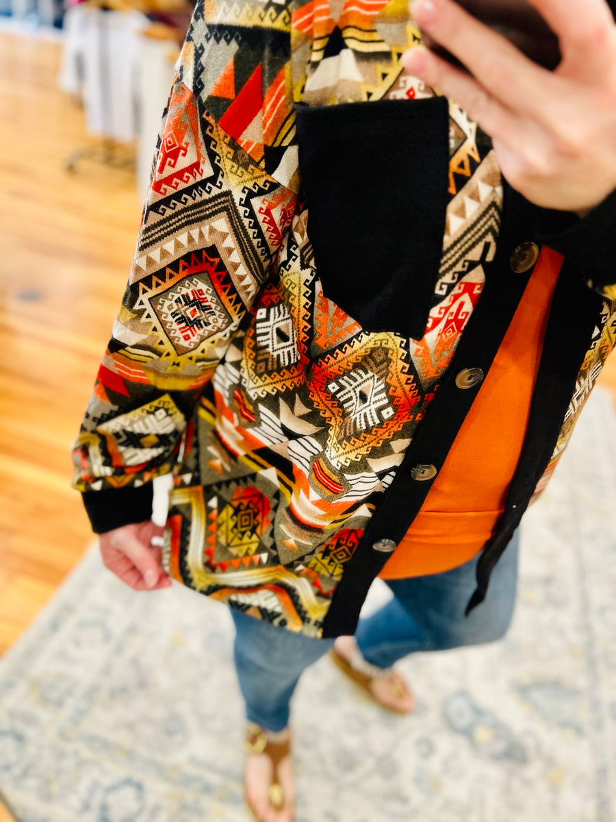 Aztec Print Shacket