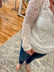 Lace Button Up- Ivory