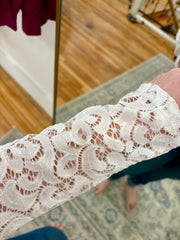 Lace Button Up- Ivory