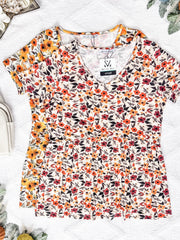 IN STOCK Sarah Ruffle Short Sleeve - Fall Floral FINAL SALE